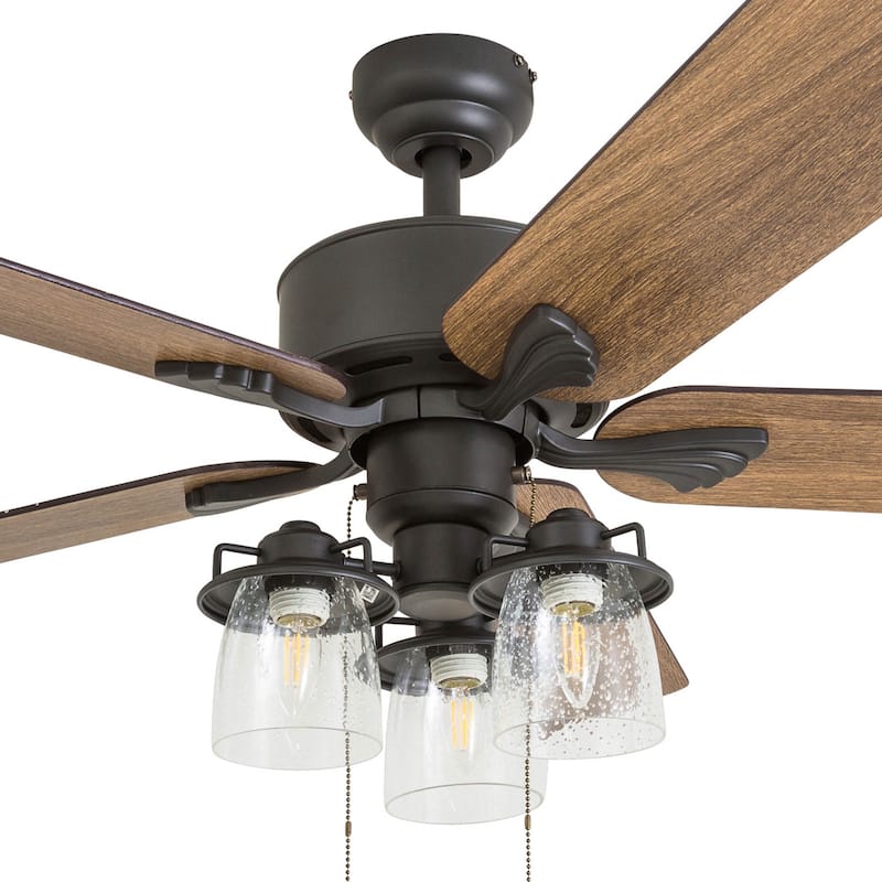 The Gray Barn Wildroot Farmhouse 52-inch Aged Bronze LED Ceiling Fan