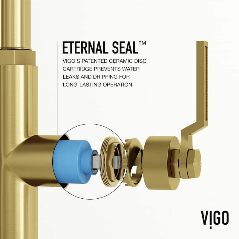 VIGO Hart Angular 18" H Single Handle Pull-Down Kitchen Faucet