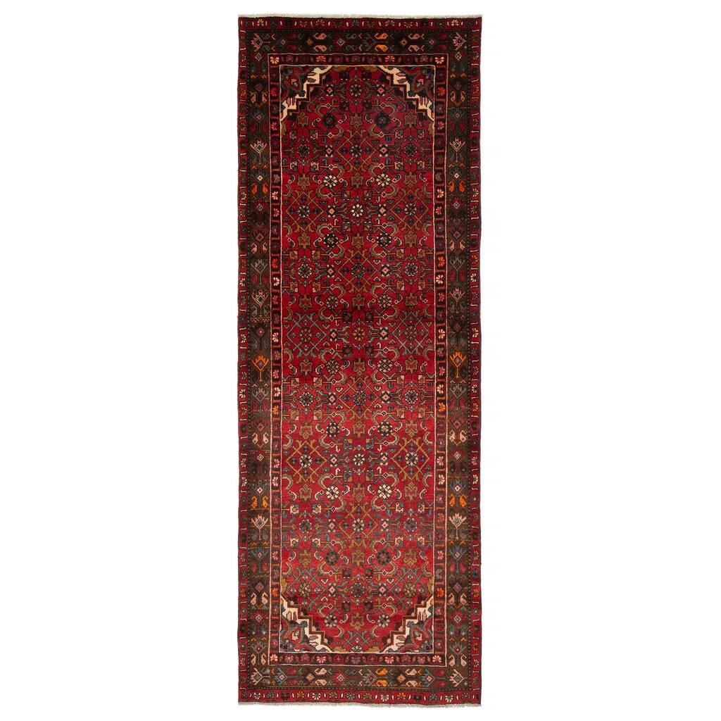 ECARPETGALLERY Hand-knotted Andelz Red Wool Rug - 3'7 x 10'1