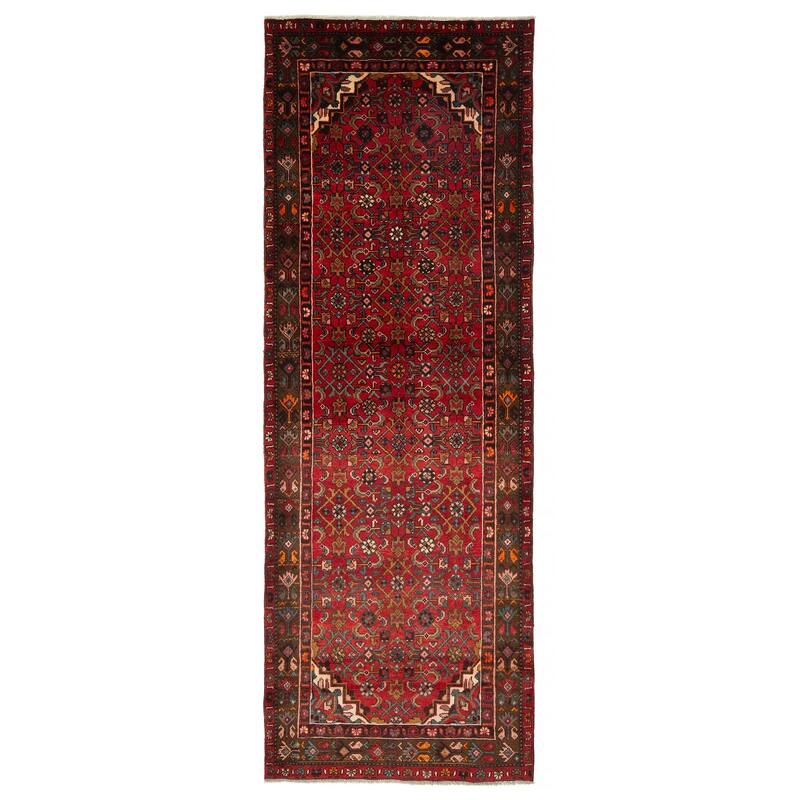 ECARPETGALLERY Hand-knotted Andelz Red Wool Rug - 3'7 x 10'1 - Red - 3'7 x 10'1
