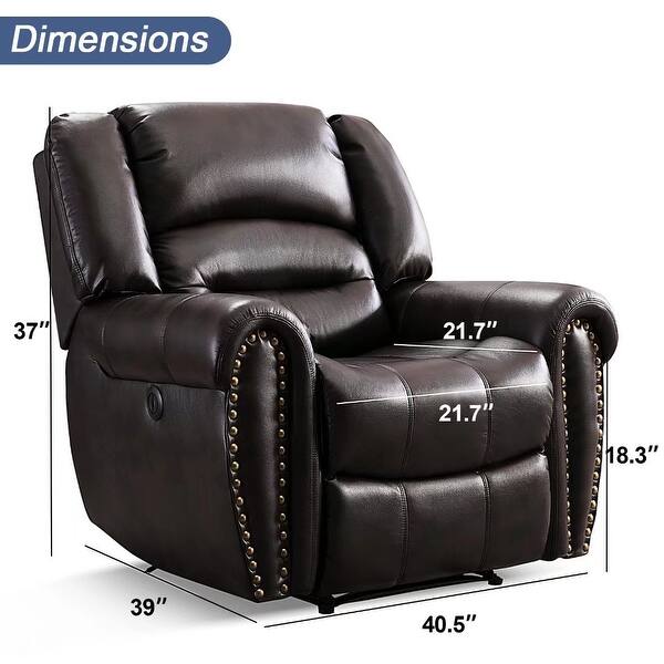 dimension image slide 0 of 3, Classic Single Sofa Home Theater Recliner Seating With USB Port