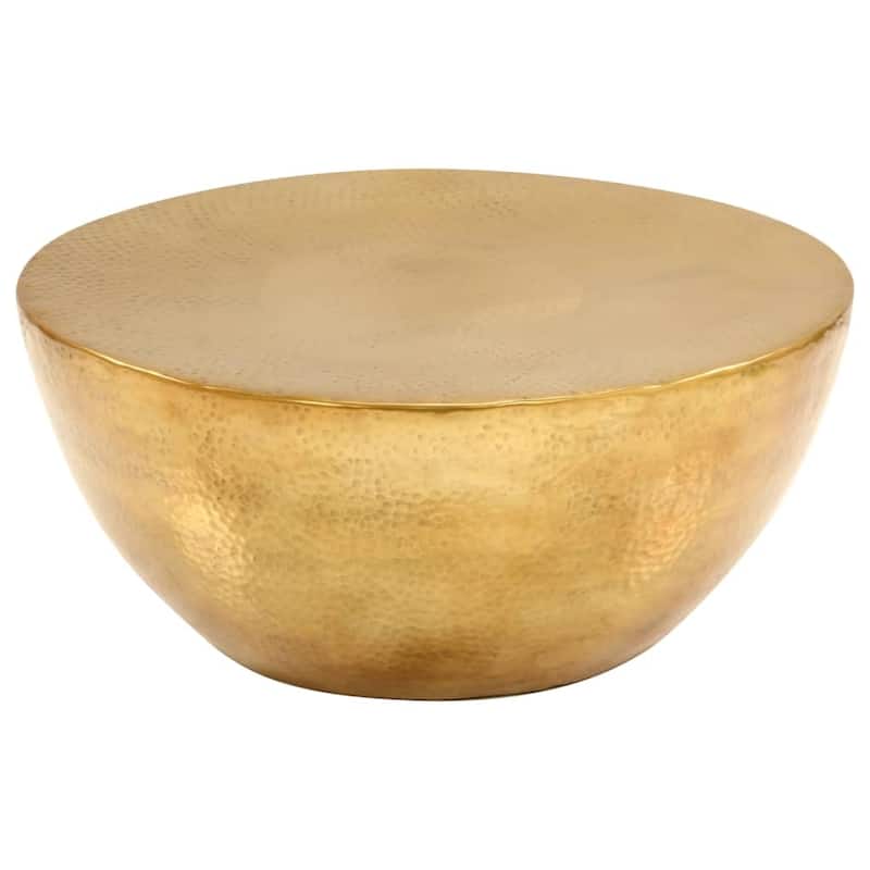 vidaXL Coffee Table Brass Hammered Aluminum Medium Decorative Inlays - 11.8 x 27.6 x 27.6
