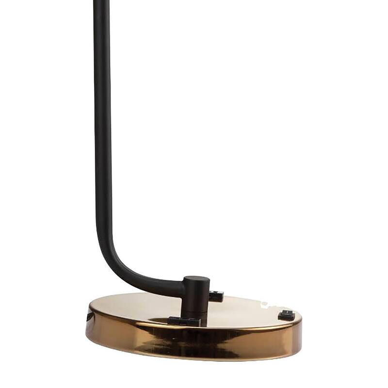 Krix Contemporary Black Metal Curved Stem Table Lamp by Furniture of America