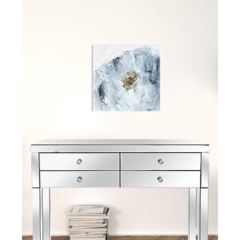 HomeRoots 20" x 20" Watercolor Abstract Gray Blue Flower II Canvas Wall Art