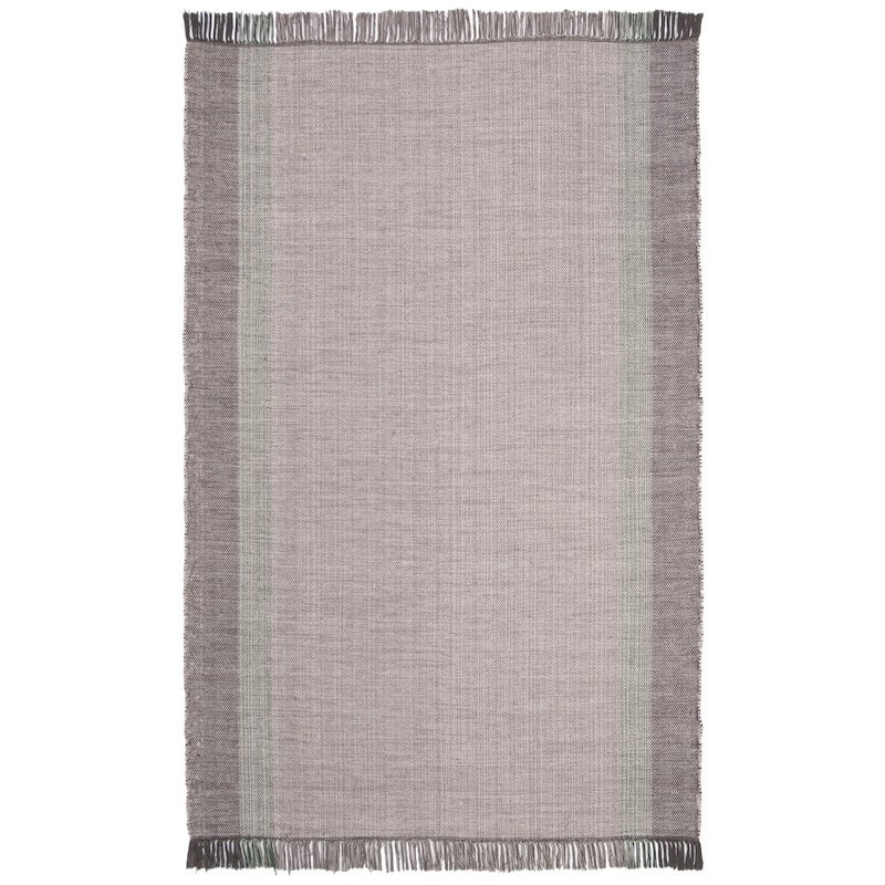 SAFAVIEH Flatweave Montauk Yurdagul Fringed Cotton Area Rug - 7' Square - Green/Grey