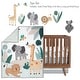 preview thumbnail 2 of 8, Lambs & Ivy Jungle Friends 5-Piece Safari Animals Nursery Baby Crib Bedding Set