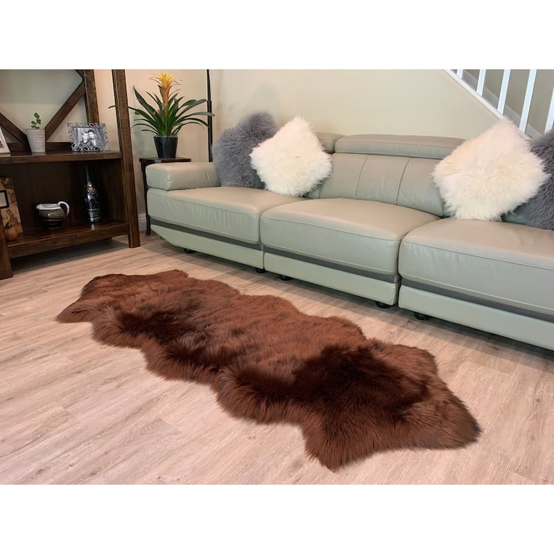 Ovella Home Premium Luxurious Faux Sheepskin 2-Pelt Plush Shag Runner Rug - 2' x 6' - 2' x 6'