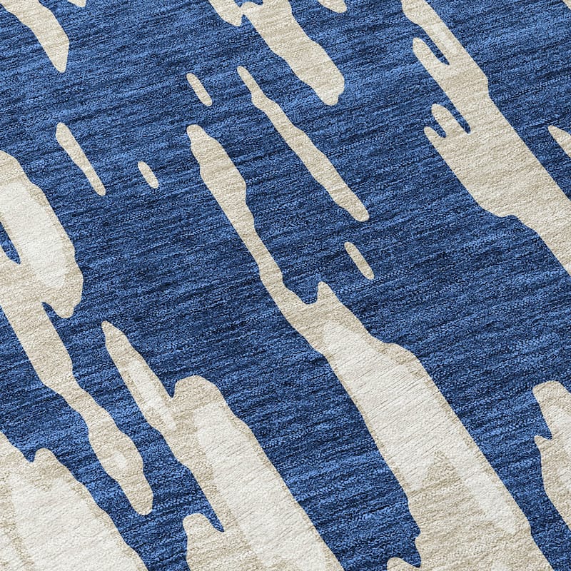 Machine Washable Indoor/ Outdoor Abstract Chantille Rug