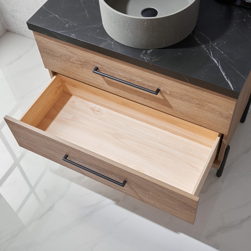 Trento Bath Vanity with Sintered Stone Top with Concrete Sink (R)