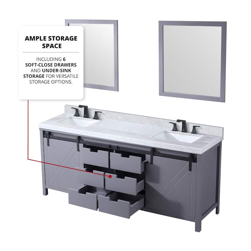 Marsyas 80 in W x 22 in D Ash Grey Double Bath Vanity