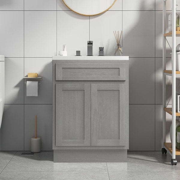 Vanity Art 24 inch Solid Wood Single Sink Bathroom Vanity Cabinet