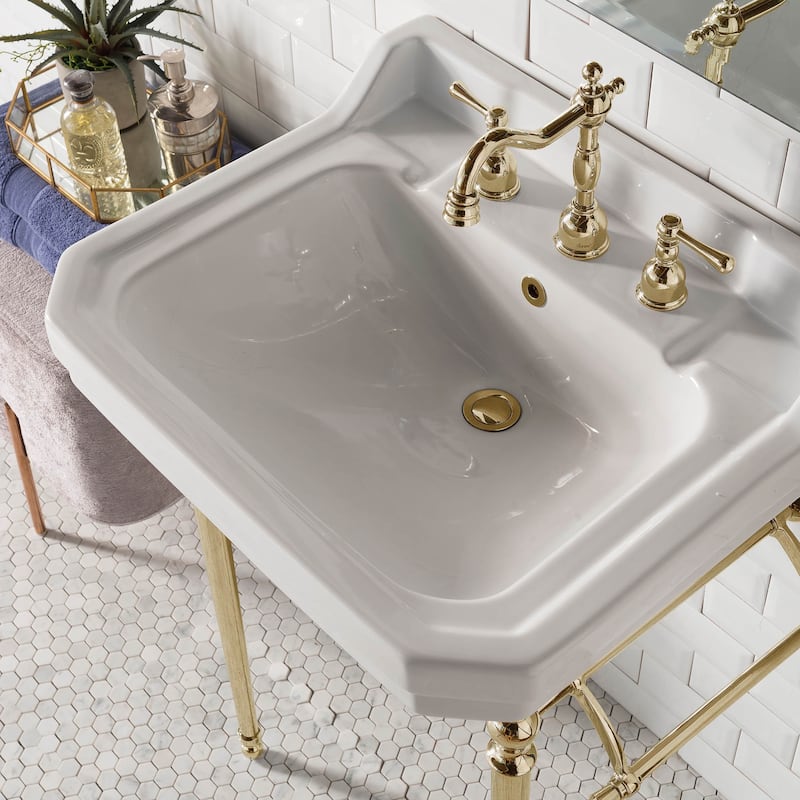 Wellington 24" Single Console Sink with Metal Finish Stand