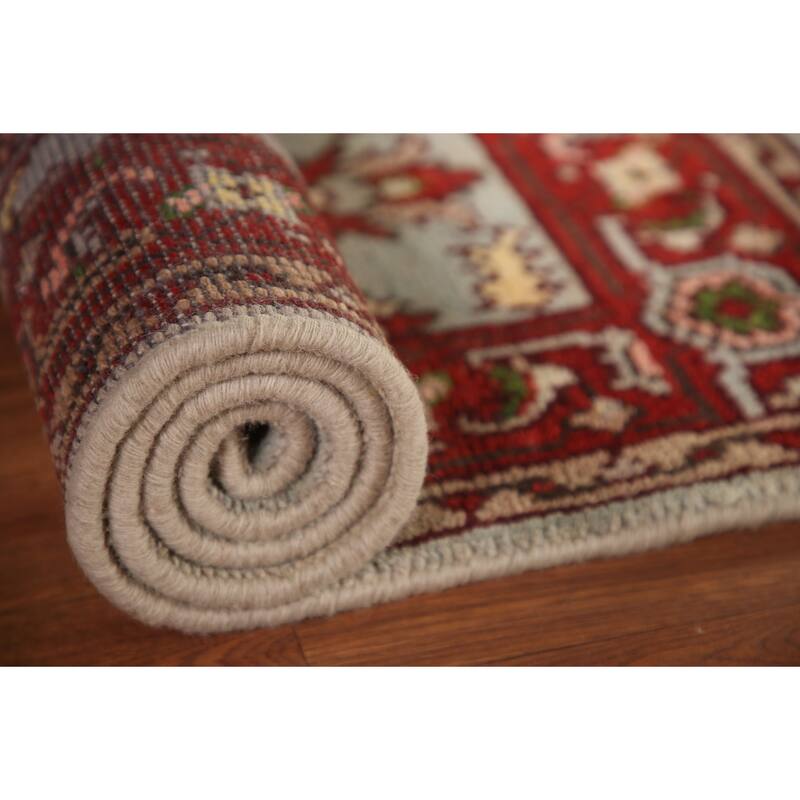 Light Blue Oushak Accent Rug Hand-Knotted Transitional Wool Carpet - 2'10"x 5'0"