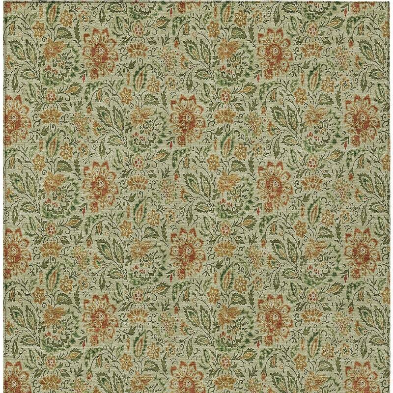 HomeRoots Floral Transitional Rectangle Outdoor Rug