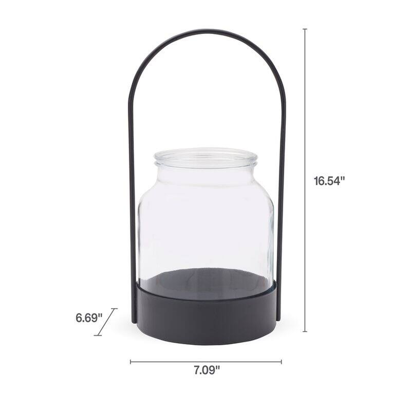Elements Glass Vase in a Metal Holder, 17 Inch