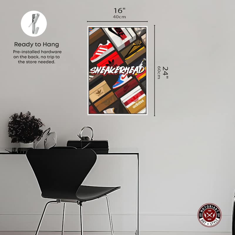 Notoriart Sneakerhead Collection Framed Sneaker 1 Piece Canvas Wall Art