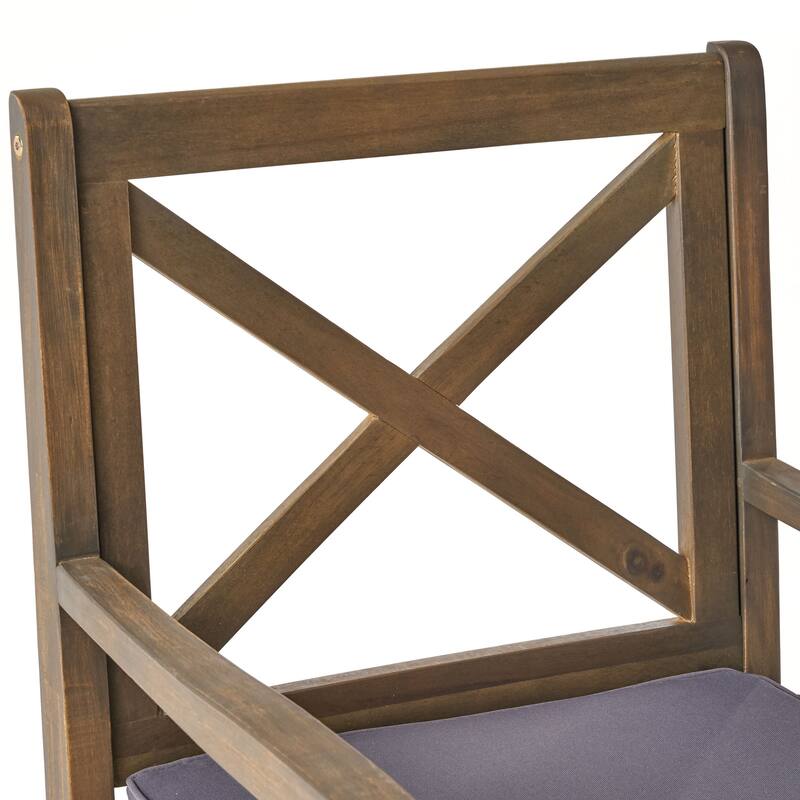Wooden Dining Chair Set with Cushions for Patio