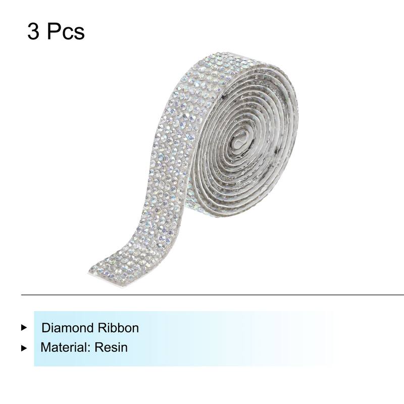 3 Roll 1 Yard 12mm Self Adhesive Crystal Ribbon