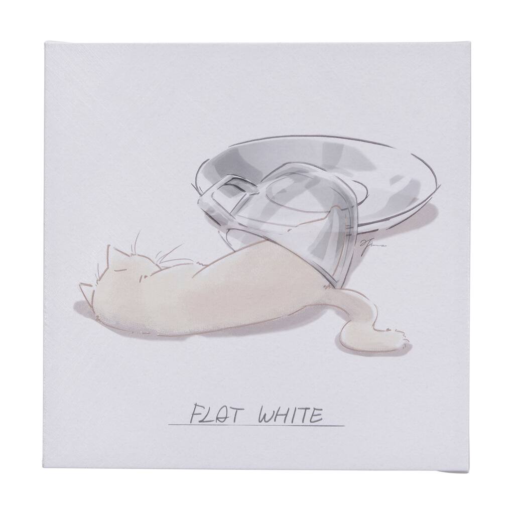 Coffee Cat III (20 x 20 ) Canvas Art Print