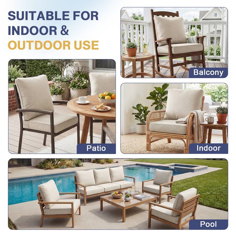 Aoodor Outdoor Seat/Back Cushion Set of 2