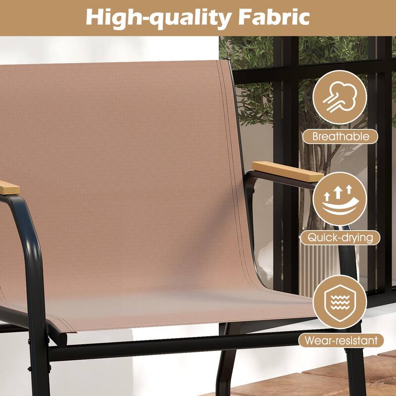 Costway 8 PCS Patio Furniture Set with 4 Rocking Bistro Chairs 2-Tier - See Details