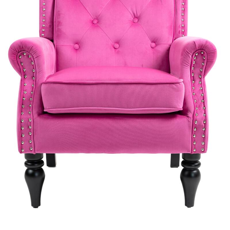 Wood Frame Armchair, Modern Accent Chair Lounge Chair for Living Room