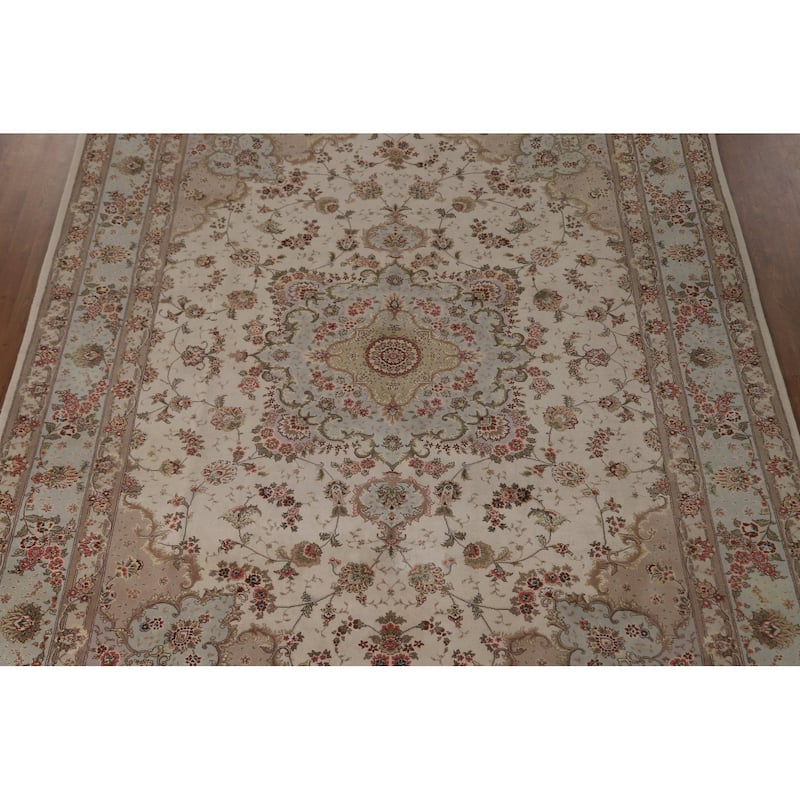 Vegetable Dye Tabriz Chinese Area Rug Handmade Wool Carpet - 8'8" x 11'6"