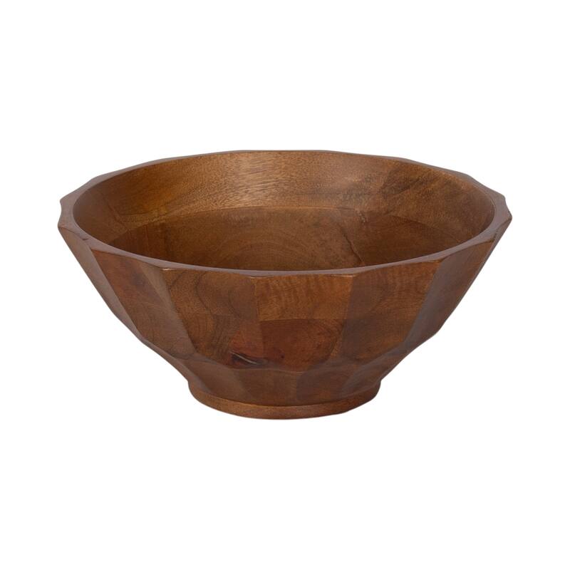 Kate and Laurel Plete Serving Bowl - 12" Diameter - Walnut Brown