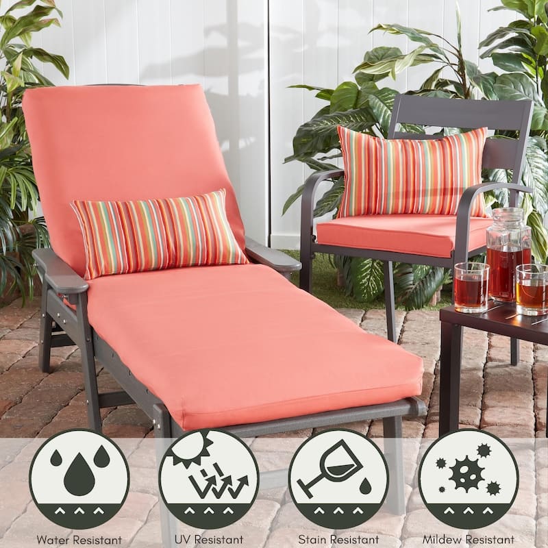 Greendale Home Fashions Outdoor Chaise Cushion (Cushion Only)