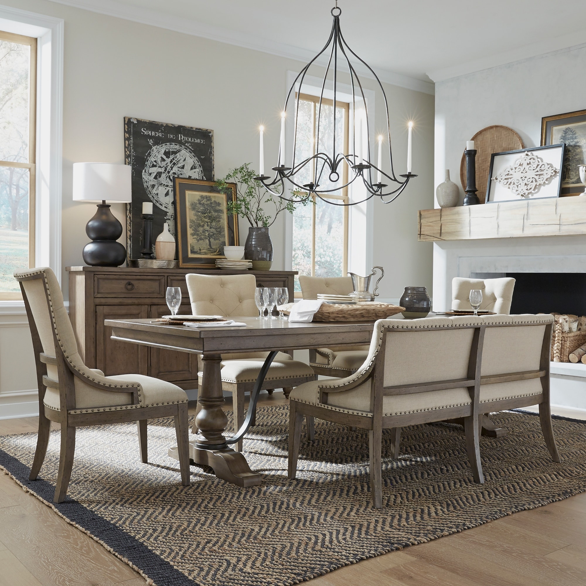 Liberty Furniture Americana Farmhouse 5, 6, 7 Piece Dining Sets Trestle Table