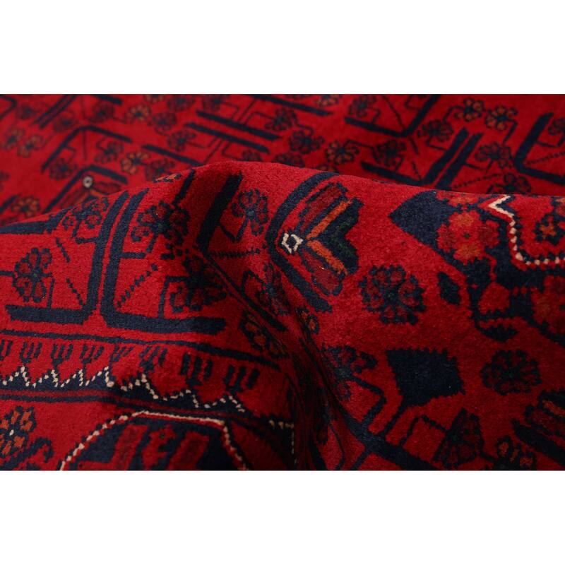 ECARPETGALLERY Hand-knotted Finest Khal Mohammadi Red Wool Rug - 4'2 x 6'7