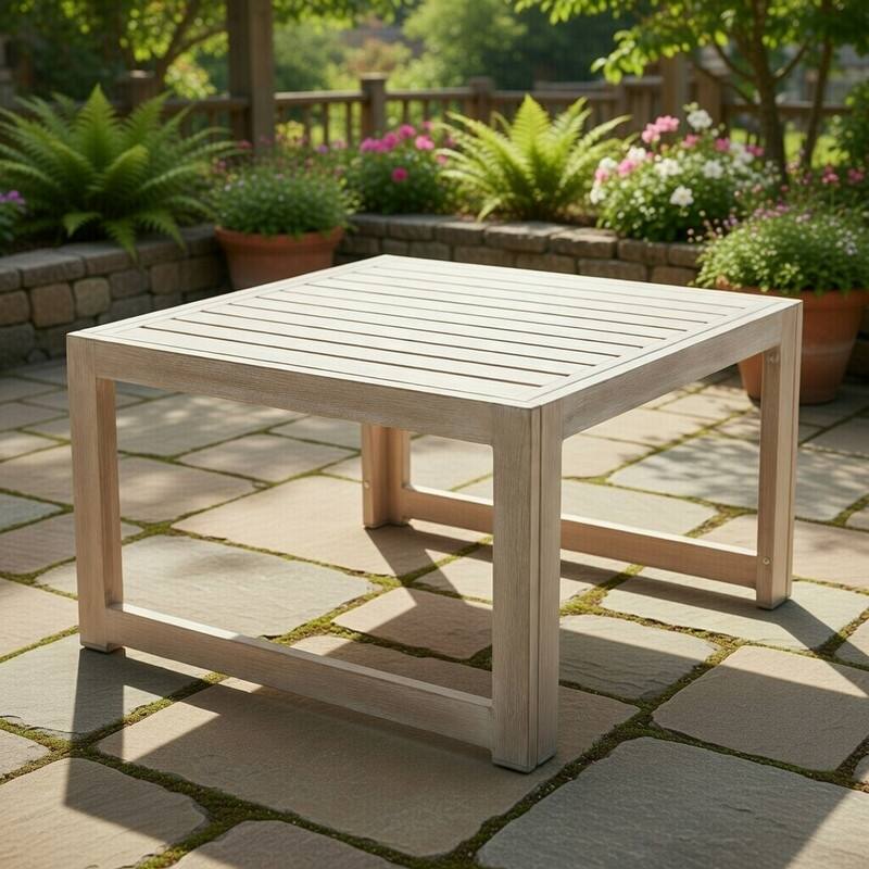 Chelsea All-Weather Aluminum Frame Patio Side Table Rust Resistant for Home and Garden