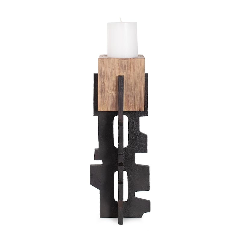Cade Architectural Pillar Candle Holder- Tall - 13.5H x 5W x 5D