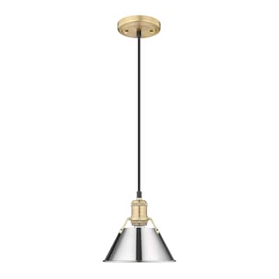 Orwell 7.5" Wide Small Pendant in Brushed Champagne Bronze with Chrome - Gold