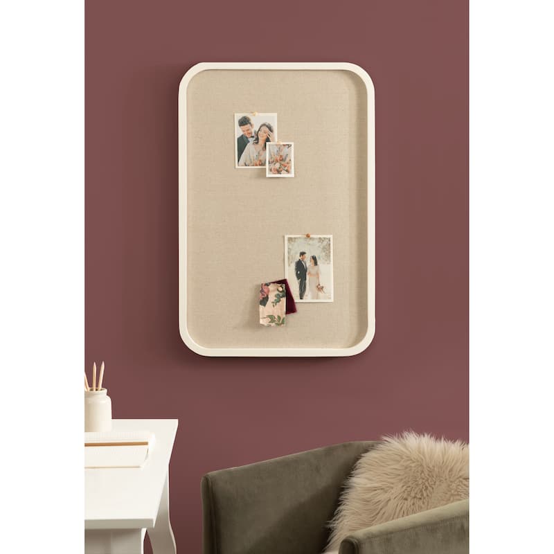 Kate and Laurel Hutton Wood Framed Fabric Pinboard