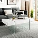 preview thumbnail 1 of 41, SAFAVIEH Jacob Glass Leg Rectangular Coffee Table - 43.3" W x 23.6" L x 15.7" H White/Glass