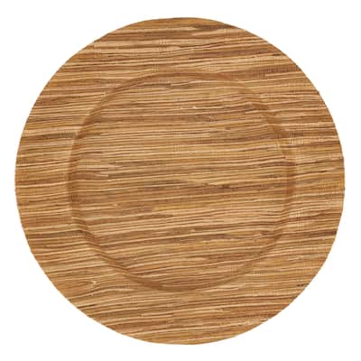 Charger Plates With Water Hyacinth Design (Set of 4) - 13"x13"