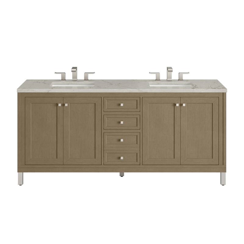 Chicago 72" Double Vanity, Walnut Whisper