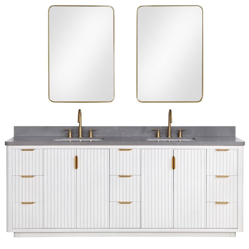 Cadiz Bath Vanity with Composite Stone Top and Mirror