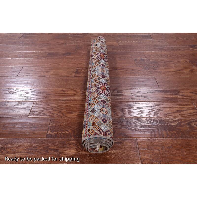 Golden Nile Khorjin Persian Gabbeh Hand Knotted Wool Rug - 3' 4" X 4' 9"