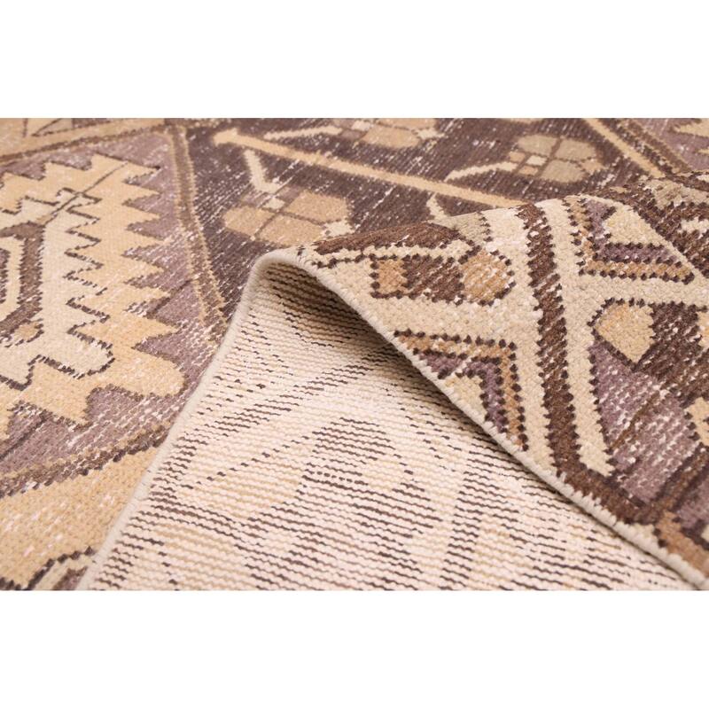 ECARPETGALLERY Hand-knotted Antalya Vintage Brown Wool Rug - 6'8 x 9'10