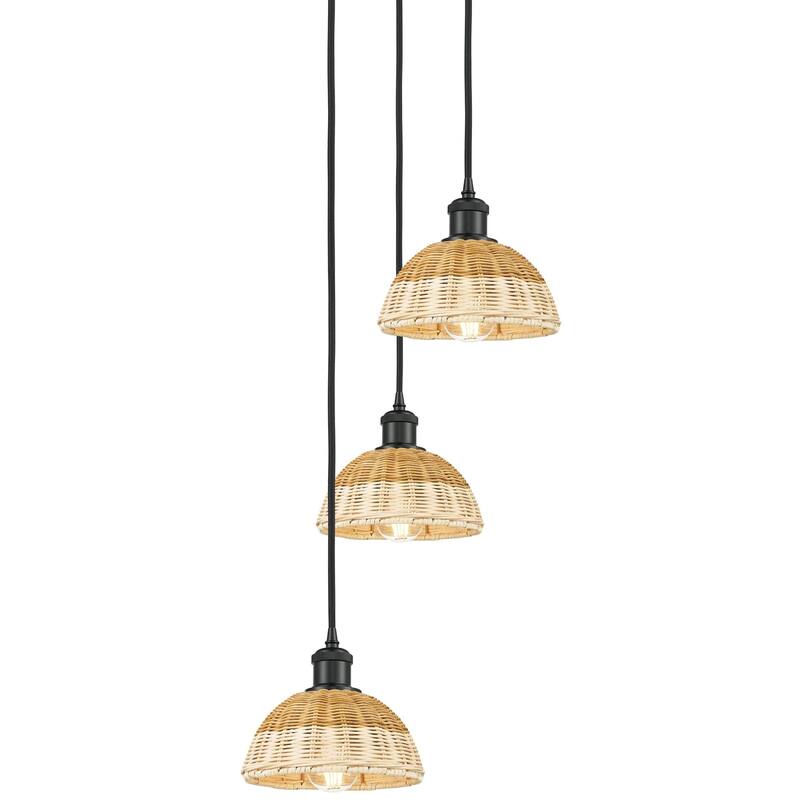 Innovations Lighting 113B-3P-29-14 Bristol Natural II Pendant Bristol - Matte Black / Natural
