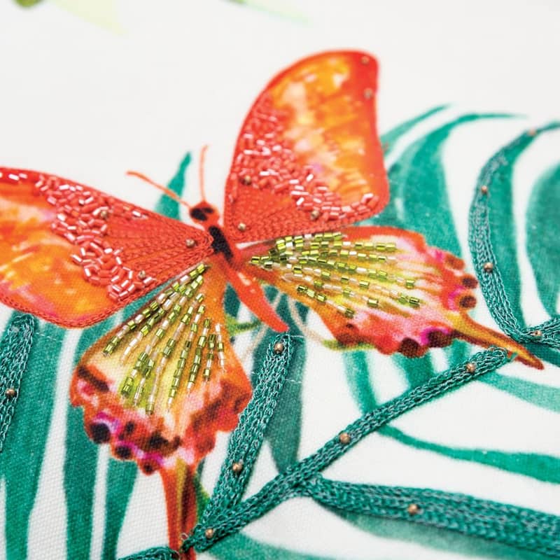 Green Butterflies Decorative Pillow