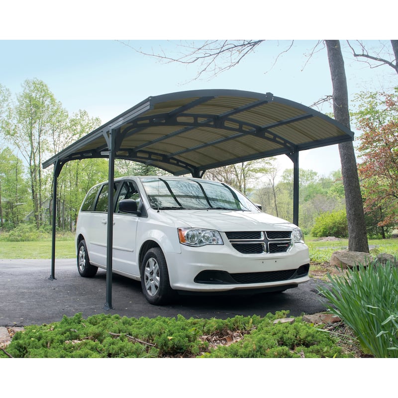 Atlas 10 ft. x 16 ft. Gray/Solar Gray Single Carport - 10 ft. x 16 ft.