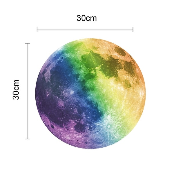 Walplus Glow In Dark Colourful Moon Wall Sticker DIY Art Nursery Decor