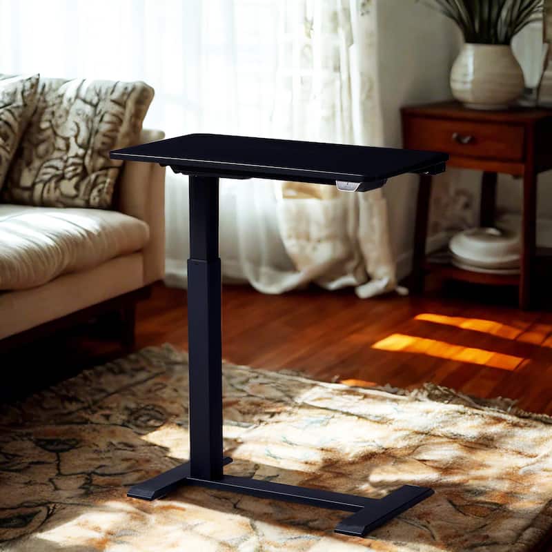 KOWO Electric Height Adjustable Side Table Soft Touch Bedside End Table with Quiet Motor, Modern Nightstand for Home & Office