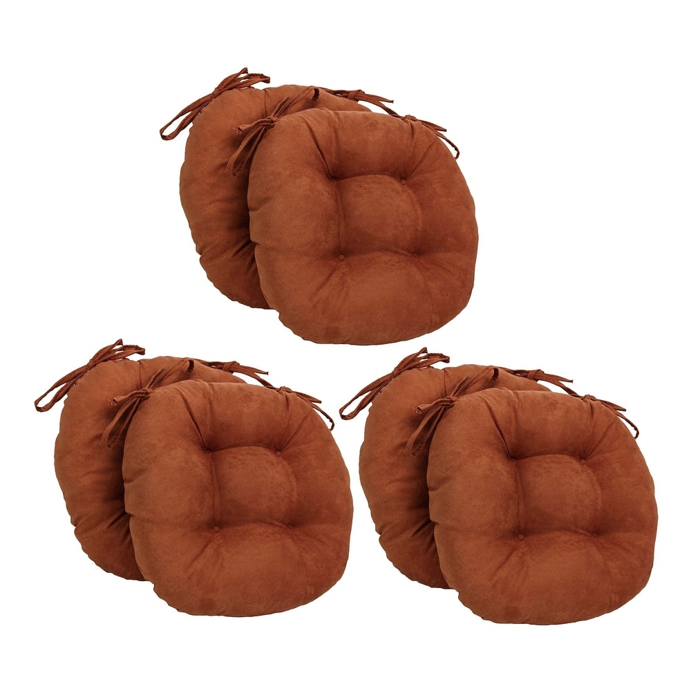 16-inch Round Indoor Microsuede Chair Cushions (Set of 2, 4, or 6)