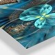 preview thumbnail 5 of 13, Designart 'Fractal Blue Flowers' Oversized Modern Wall CLock