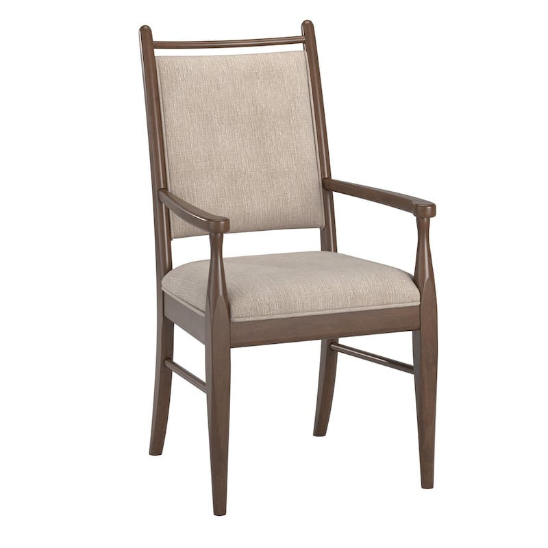 Harstad Wood Finish Beige Fabric Arm Chair (Set of 2) by iNSPIRE Q Modern
