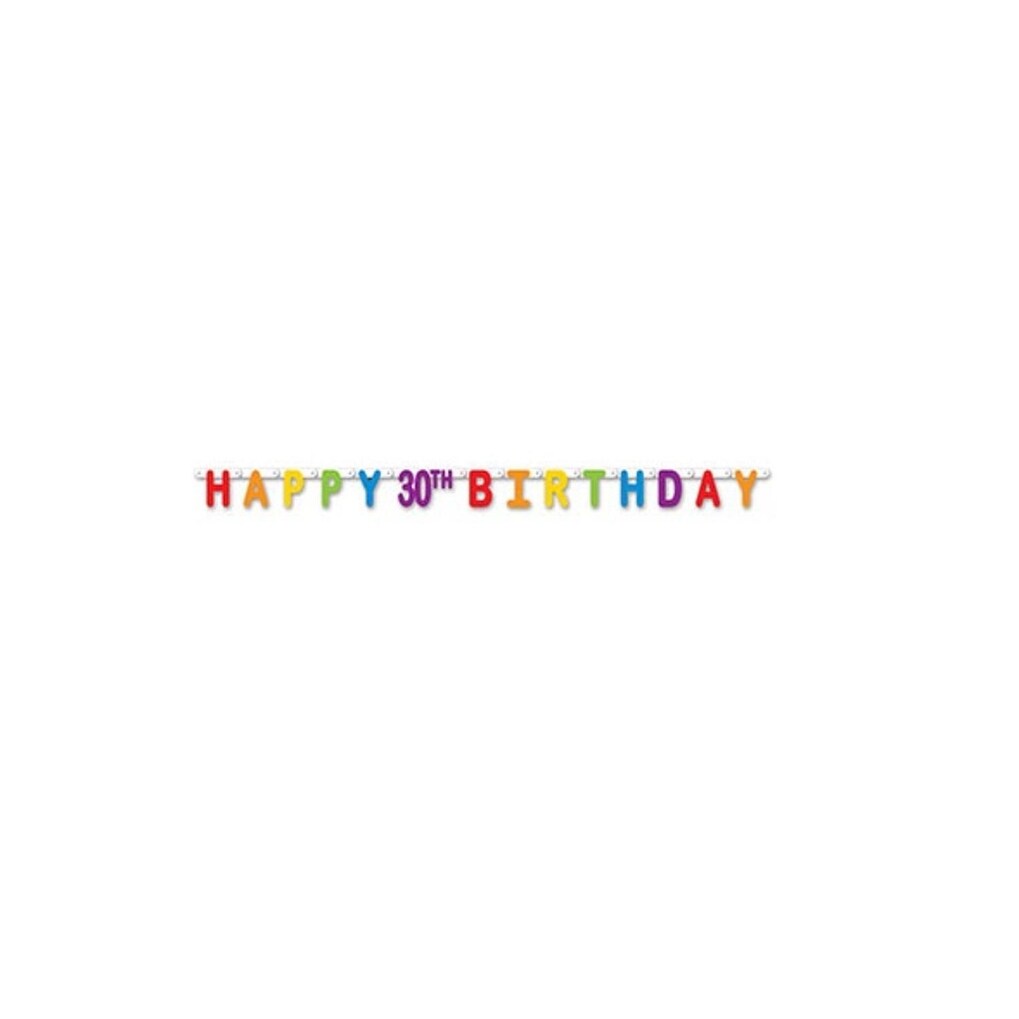 Shop Pack Of 12 Colorful Jointed Happy 30th Birthday Banner